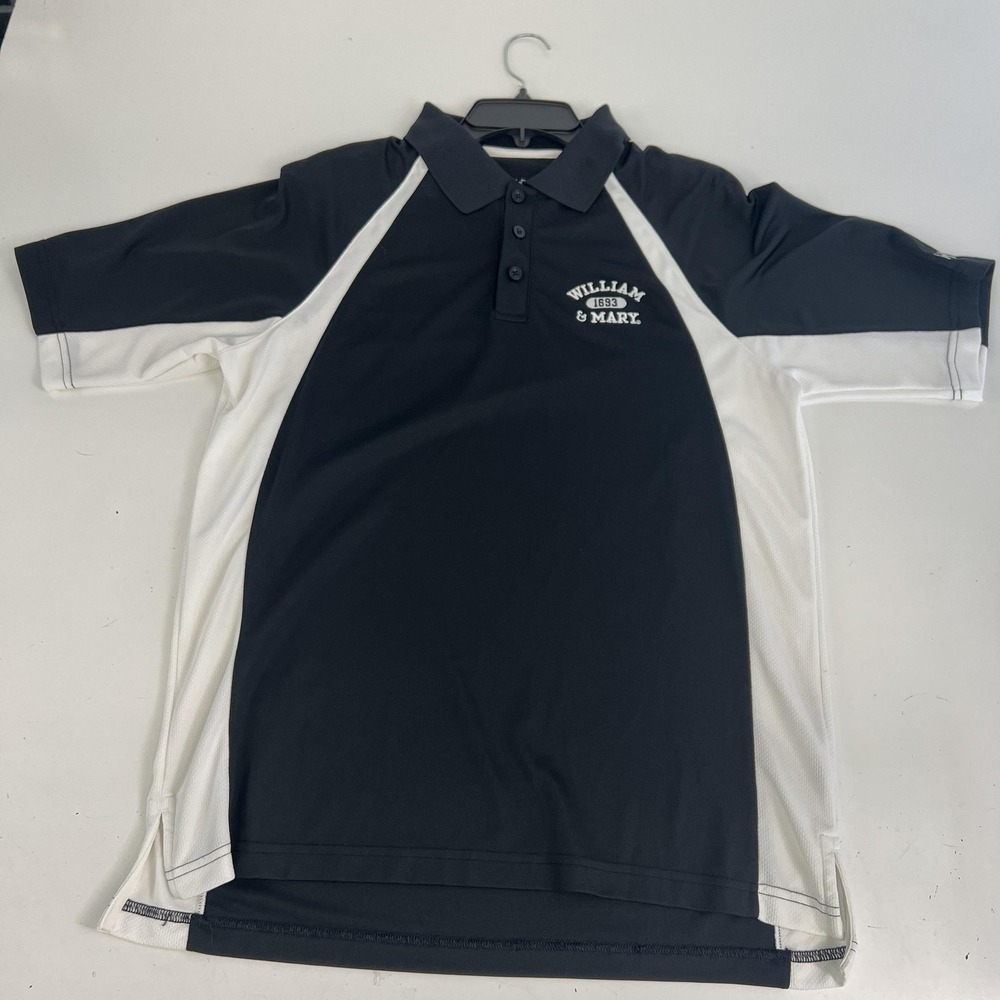 William & Mary Tribe Shirt Polo Mens Medium Black NCAA Golf Under Armour